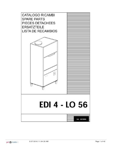 Pièces détachées HOONVED EDI4 Annee 02-2006 