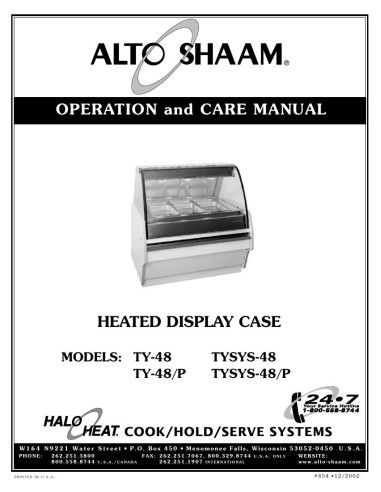 Pièces détachées ALTO-SHAAM TY-48 - ALTO-SHAAM TY-48 - Alto-Shaam