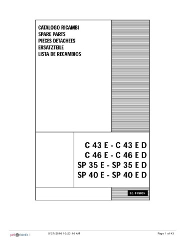 Pièces détachées HOONVED C43E Annee 01-2005 