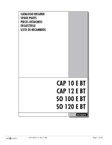 Pièces détachées HOONVED CAP10EBT Annee 02-2015 