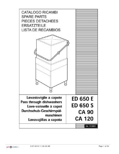 Pièces détachées HOONVED ED650E Annee 11-2001 