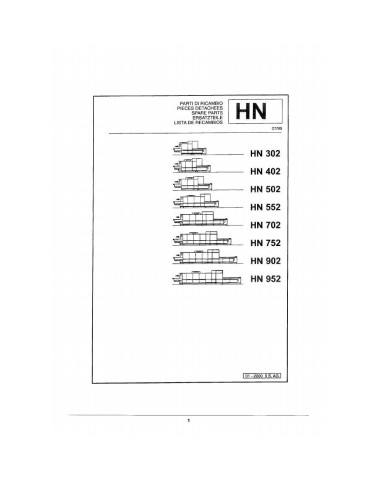 Pièces détachées HOONVED HN302 Annee 01-2000 