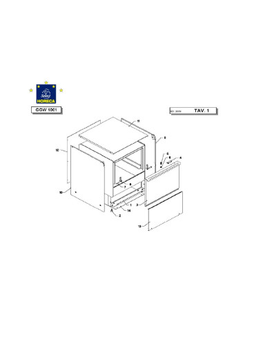 Pièces détachées HORECA SELECT GGW1001 Annee 2009 