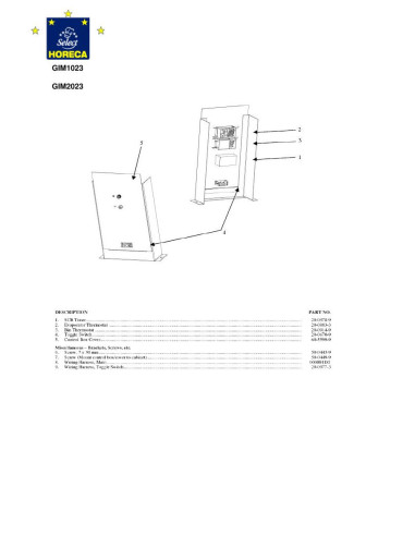 Pièces détachées HORECA SELECT GIM1023 