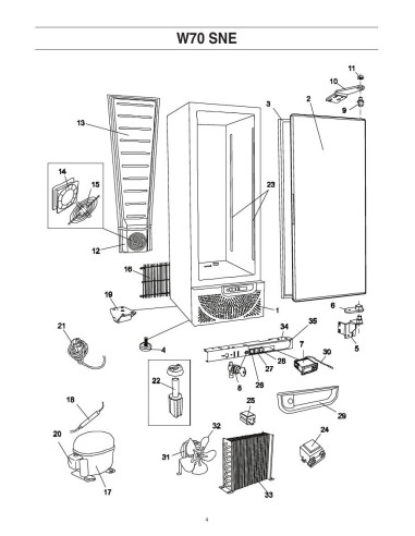 Pièces détachées ICEMATIC W70SNE Annee 0 