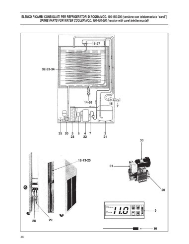 Pièces détachées ICEMATIC WATER-COOLERS-WITH-CAREL-TELETHERMOSTAT Annee 2005 