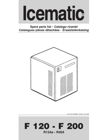 Pièces détachées ICEMATIC F120A Annee 05-2012 