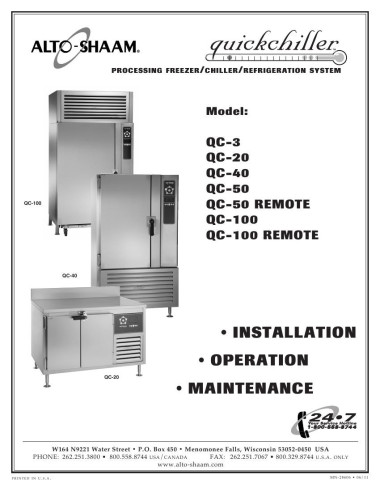 Pièces détachées ALTO-SHAAM QC-100 - ALTO-SHAAM QC-100 - Alto-Shaam