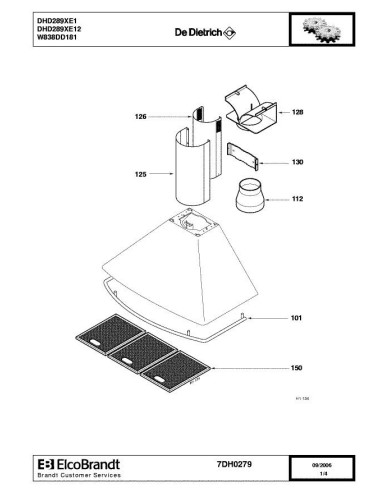 Pièces détachées DE DIETRICH DHD289XE1 7DH0279 Annee 0 7DH0279 