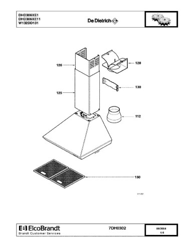 Pièces détachées DE DIETRICH DHD306XE1 DHD306XE11 