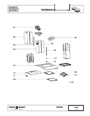 Pièces détachées DE DIETRICH DHD365XP1 DHD365XP11 7X0542 