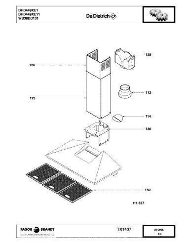 Pièces détachées DE DIETRICH DHD449XE1 7X1437 Annee 0 7X1437 