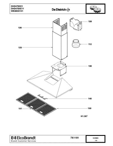 Pièces détachées DE DIETRICH DHD479XE1 7X1181 Annee 0 7X1181 