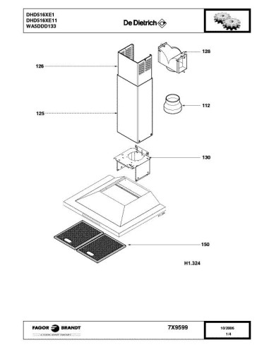 Pièces détachées DE DIETRICH DHD516XE1 7X9599 Annee 0 7X9599 