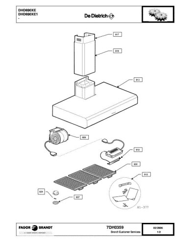 Pièces détachées DE DIETRICH DHD690XE 7DH0359 Annee 0 7DH0359 