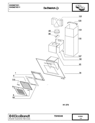 Pièces détachées DE DIETRICH DHD697XE1 7DH0348 Annee 0 7DH0348 