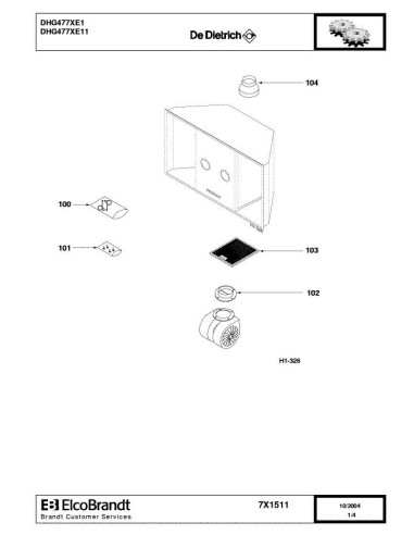 Pièces détachées DE DIETRICH DHG477XE1 7X1511 Annee 0 7X1511 