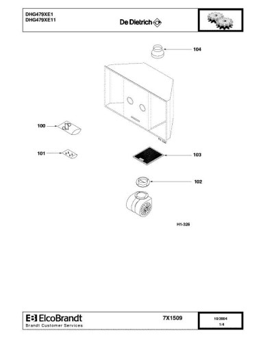 Pièces détachées DE DIETRICH DHG479XE1 7X1509 Annee 0 7X1509 