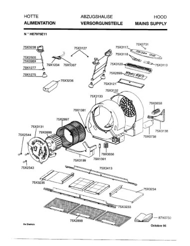 Pièces détachées DE DIETRICH HE7975E1 HE7975E11 