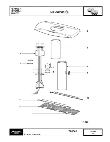 Pièces détachées DE DIETRICH HE7975E4 HE7975E41 