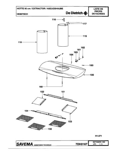 Pièces détachées DE DIETRICH HE8975E3 HE8975E31 