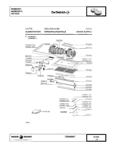 Pièces détachées DE DIETRICH HL8923E1 HL8923E11 