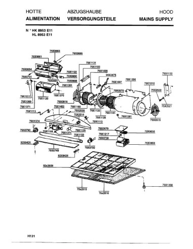 Pièces détachées DE DIETRICH HL8953E1 HL8953E11 