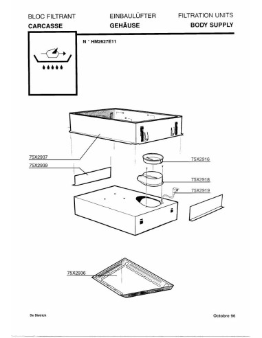 Pièces détachées DE DIETRICH HM2627E1 7DH0135 Annee 0 7DH0135 