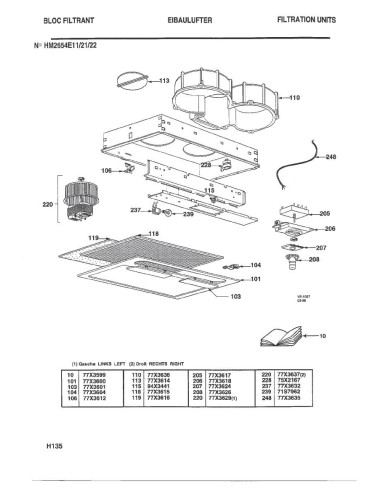 Pièces détachées DE DIETRICH HM2654 HM2654E21 