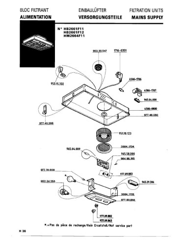 Pièces détachées DE DIETRICH HM2664F1 HM2664F11 