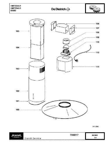 Pièces détachées DE DIETRICH HM7354U1 HM7354U1 