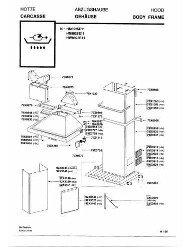 Pièces détachées DE DIETRICH HM8925E1 7DH0107 Annee 0 7DH0107 