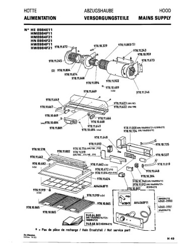 Pièces détachées DE DIETRICH HW8984F1 HW8984F11 