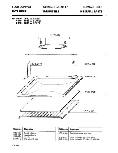 Pièces détachées DE DIETRICH 2610A 2610A 