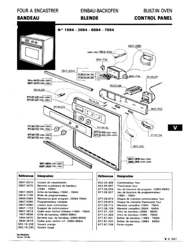 Pièces détachées DE DIETRICH 2684 2684 