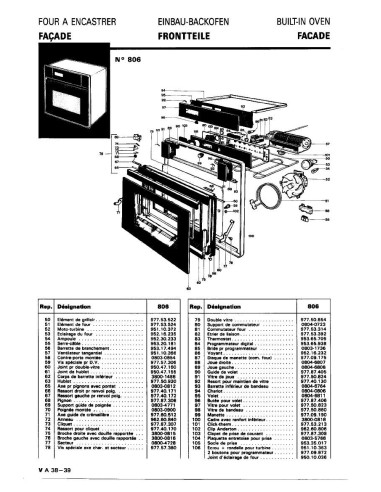 Pièces détachées DE DIETRICH 806 806 