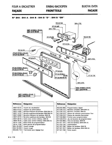 Pièces détachées DE DIETRICH 844 844 