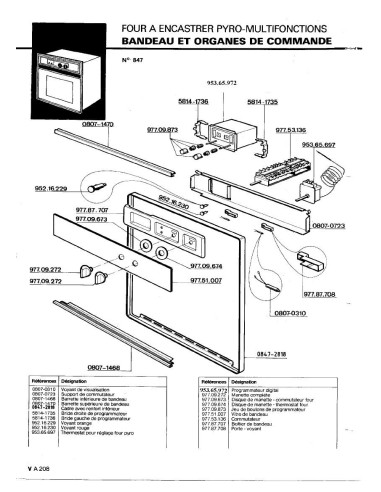 Pièces détachées DE DIETRICH 847B 1847 5847 847A 847B 847BH 