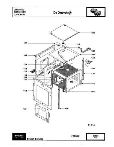 Pièces détachées DE DIETRICH DMP501E2 DMP501E2/1 