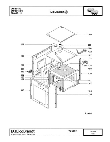 Pièces détachées DE DIETRICH DMP501H2 DMP501H2/1 