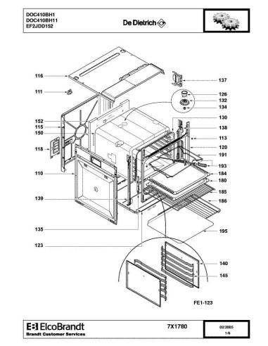 Pièces détachées DE DIETRICH DOC410BH1 7X1780 Annee 0 7X1780 