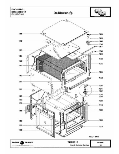 Pièces détachées DE DIETRICH DOD448BG12 DOD448BG12 