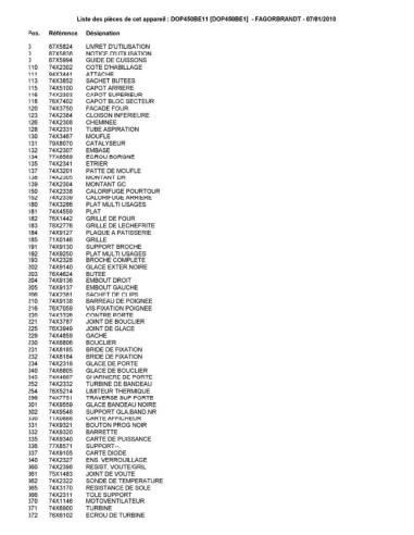 Pièces détachées DE DIETRICH DOP450BE1 DOP450BE11 7DF0797 