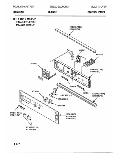 Pièces détachées DE DIETRICH FA4441E1 7DF0184 Annee 0 7DF0184 