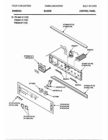 Pièces détachées DE DIETRICH FA4441H2 7DF0208 Annee 0 7DF0208 