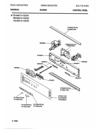 Pièces détachées DE DIETRICH FA5447E2 REP-005302 REP-005365 Annee 0 REP-005365 