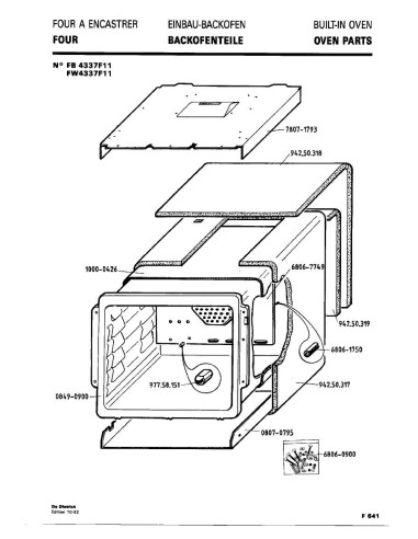 Pièces détachées DE DIETRICH FB4337F1 FB4337F11 