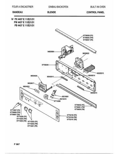 Pièces détachées DE DIETRICH FB4437E1 7DF0186 Annee 0 7DF0186 