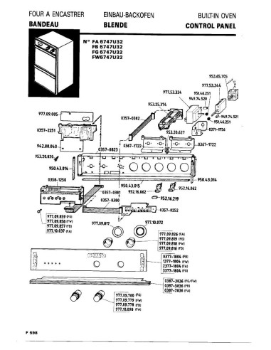 Pièces détachées DE DIETRICH FB6747U3 FB6747U32 FB6747U33 FB6747U34 