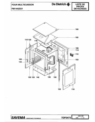 Pièces détachées DE DIETRICH FM1442D2 7DF0473 Annee 0 7DF0473 